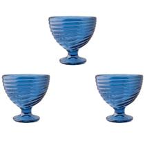 Jogo Kit 3 Taças De Vidro Para Sobremesa Colmeia 340ml Cores - Clink