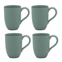 Jogo Kit 4 Canecas Xicara de Cerâmica Chá Café 350ml Oxford Pacifico