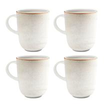 Jogo Kit 4 Canecas Xicara de Cerâmica Chá Café Classhome Corona Caoba