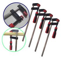 Jogo Kit 4 Grampo Sargento Marceneiro Tipo F Aperto Rápido Carpinteiro Marcenaria 300mm Profissional