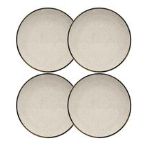 Jogo Kit 4 Pratos De Sobremesa Cerâmica 20Cm Oxford Brisa