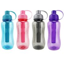 Jogo Kit 4 Squeeze Garrafinha Água Com Tampa Tubo Gelo 600ml