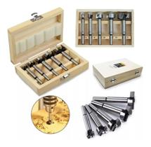 Jogo Kit 5 Brocas Fresas Forstner 10-35mm Madeira Dobradiça