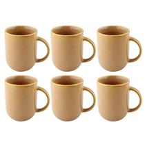 Jogo Kit 6 Canecas Xicaras de Chá Café 330ml Cerâmica Sotille Jogo Kit 6 Canecas Xicaras de Chá Café 330ml Cerâmica Sotille