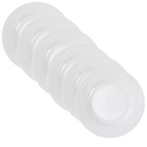 Jogo Kit 6 Prato De Melamina Sobremesa Redondo Branco 20cm Restaurante Doméstico