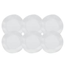 Jogo Kit 6 Pratos Raso Jantar 27,5Cm Branco Ryo White Oxford
