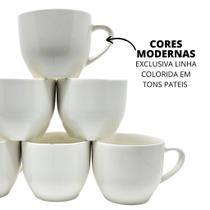 Jogo kit 6 Xicara de Porcelana 170ml Chá Cafe Chocolate Chicara