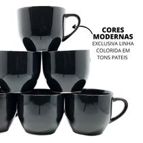 Jogo kit 6 Xicara de Porcelana 170ml Chá Cafe Chocolate Chicara