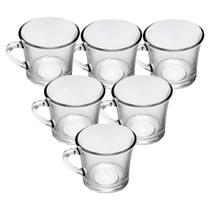 Jogo Kit 6 Xícaras De Vidro Casual Vintage Café Chá 180ml