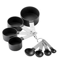 Jogo Kit 8 Peças Medidor Culinário Colher Copo Em Aço Inox Jogo Kit 8 Peças Medidor Culinário Colher Copo Em Aço Inox