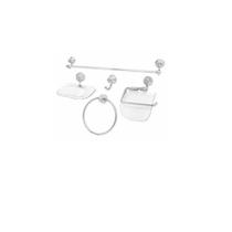 Jogo Kit Acessório Para Banheiro 5 Pçs Transparente - Bello Bagno Nobile Jogo Kit Acessório Para Banheiro 5 Pçs Transparente - Bello Bagno Nobile