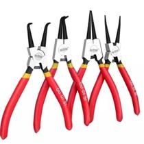 Jogo Kit Alicates Para Trava Anel 4 Peças Interno E Externo