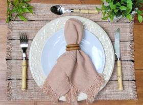 Jogo kit americano 7 peças BOHO CARAMELO mesa posta Jogo kit americano 7 peças BOHO CARAMELO mesa posta