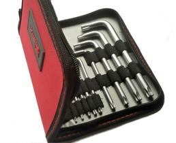 Jogo Kit Chave Allen E Torx 18 Peças Crv C/ Bolsa Pro Mtx Jogo Kit Chave Allen E Torx 18 Peças Crv C/ Bolsa Pro Mtx
