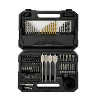 Jogo Kit Chaves Bits Brocas Parafusadeira 100 Peças Para Madeira Concreto Ferro