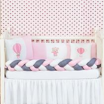 Jogo Kit De Berço Trançado Menino Ursinho Balão 6 Pç Lançamento