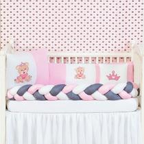 Jogo Kit De Berço Trançado Menino Urso Coroa 6 Pç Lançamento Jogo Kit De Berço Trançado Menino Urso Coroa 6 Pç Lançamento