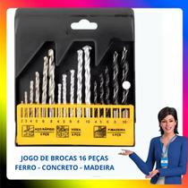 jogo kit de Brocas Estojo Com 16 Peças Aço Rápido Videa Madeira Qualidade Superior