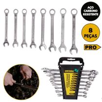 Jogo Kit De Chave Combinada Aço Carbono 8 À 19mm 8 Peças Pro - STARTOOLS