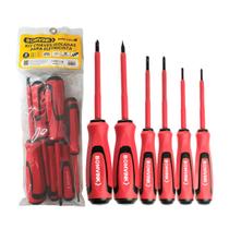 Jogo Kit de Chave Fenda Philips Isolada Eletricista NR10