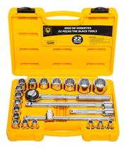 Jogo Kit de Ferramentas Manuais Chave Catraca 1,2 8 a 32mm BCS022 The Black Tools Cor Amarelo Jogo Kit de Ferramentas Manuais Chave Catraca 1,2 8 a 32mm BCS022 The Black Tools Cor Amarelo