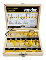 Jogo Kit De Fresas Vonder Para Tupia 6mm 12 Peças Com Maleta