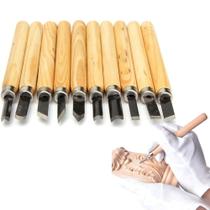 Jogo Kit De Goiva Mini Formão Xilogravura 10pçs P/ Entalhar Esculpir Madeira Resina Gesso Argila Jogo Kit De Goiva Mini Formão Xilogravura 10pçs P/ Entalhar Esculpir Madeira Resina Gesso Argila