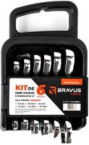 Jogo Kit de Mini Chaves Combinadas com 6 Peças 8 a 17mm em Cromo Vanádio Bravus Force