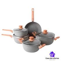 Jogo kit de panelas indução cerâmica 10 peças luxo premium c.e Jogo kit de panelas indução cerâmica 10 peças luxo premium c.e