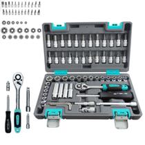 Jogo Kit De Soquete 57 Peças 1/4 Catraca Chave Allen Stels Jogo Kit De Soquete 57 Peças 1/4 Catraca Chave Allen Stels