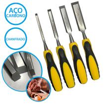 Jogo Kit Formão Goiva 4 Peças Profissional Ideal Para Carpintaria Entalhar Madeira Lugatools