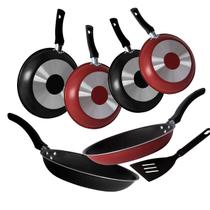 Jogo KIt Frigideiras Teflon Antiaderente 6 Peças Com Espátula