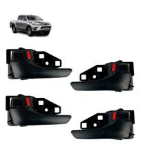 Jogo Kit Maçaneta Internas Pretas 4 Portas Hilux 2015 a 2020
