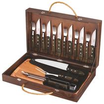 Jogo Kit Para Churrasco Inox 17 Peças Polywood Tramontina