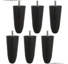 Jogo Kit Pé Cama Box Baú Sofa Rack 6 Peças Em Pu Com 12 Cm