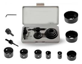 Jogo Kit Serra Copo para Madeira Gesso e Pvc + Estojo Profissional Jogo Kit Serra Copo para Madeira Gesso e Pvc + Estojo Profissional