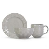 Jogo Lanche 12 Peças Cinza Ondas Germer Porcelanas Jogo Lanche 12 Peças Cinza Ondas Germer Porcelanas
