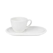 Jogo lanche 2 pçs xicara 350ml badeja standard branca scalla