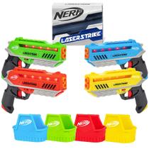 Jogo Laser Tag Nerf Laser Strike para 4 Jogadores - Com 4 Blasters e Coldres
