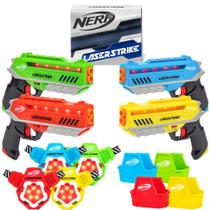 Jogo Laser Tag Nerf Laser Strike para 4 jogadores com blasters e coletes
