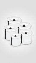 Jogo Lata Mantimento Alimentos Alumínio 5 Peças