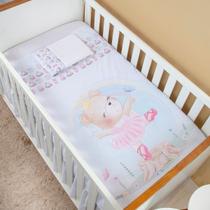 Jogo Lençol 3 Pçs Berço Americano Bebê Menina Ursinha Lovely