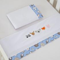 Jogo Lençol 3 pcs Mini Berço Bordado Bebê Menino Jogo Lençol 3 pcs Mini Berço Bordado Bebê Menino