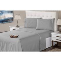 Jogo Lençol 4 Peças 400 Fios Ponto Palito Casa Dona