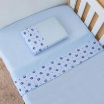 Jogo Lençol 4 peças Algodão Berço Americano Bebê Menino