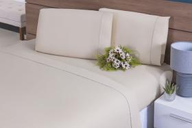 Jogo Lençol 4 Peças Cama Viúva(1,88m x 1,28m x 30alt) Percal 200 Fios Caqui
