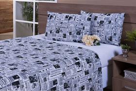 Jogo Lençol 4 Peças Cama Viúva 1,88mx1,28mx30cm 100% Algodão 180 Fios Ponto Palito Preto Listrado Jogo Lençol 4 Peças Cama Viúva 1,88mx1,28mx30cm 100% Algodão 180 Fios Ponto Palito Preto Listrado