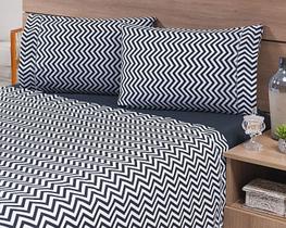Jogo Lençol 4 Peças Cama Viúva 2,03mx1,20mx40cm 100% Algodão 180 Fios Ponto Palito Chevron Preto Jogo Lençol 4 Peças Cama Viúva 2,03mx1,20mx40cm 100% Algodão 180 Fios Ponto Palito Chevron Preto