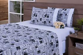 Jogo Lençol 4 Peças Casal Padrão 1,88mx1,38mx30cm 100% Algodão 180 Fios Ponto Palito Listrado