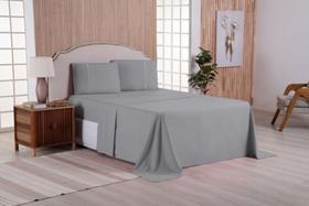 Jogo Lençol 4 Peças Quarto Cama King Micro Percal 400 Fios Ponto Palito Jogo Lençol 4 Peças Quarto Cama King Micro Percal 400 Fios Ponto Palito